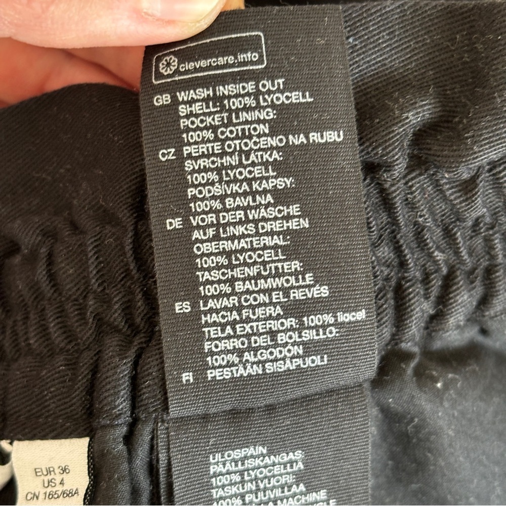 & Other Stories Stockholm womens black pull on wide leg high rise‎ pants size 4 - Picture 9 of 9